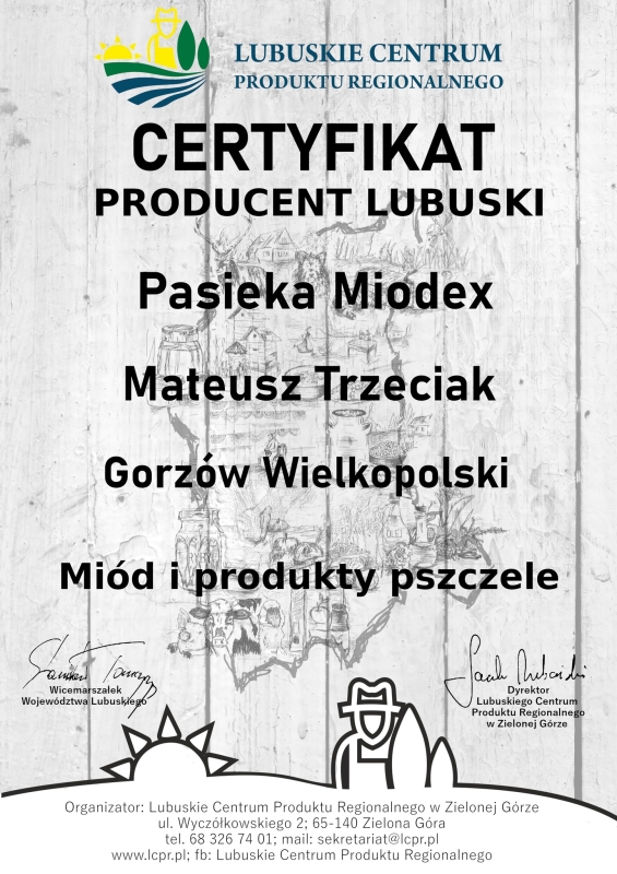 Pasieka MIODEX Mateusz Trzeciak, powiat gorzowski