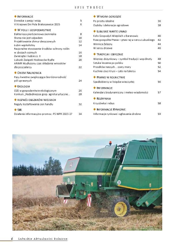Lubuskie Aktualności Rolnicze - sierpień 2025