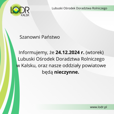 24.12.2024 r. - Nieczynne
