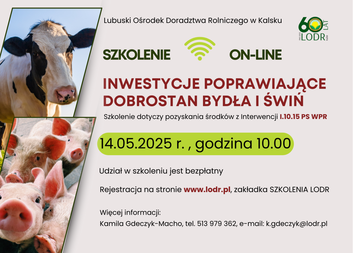 Inwestycje poprawiające dobrostan bydła i świń
