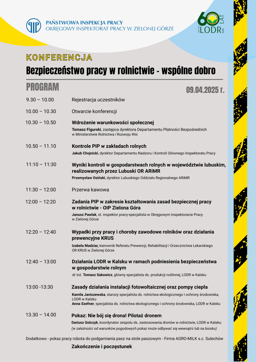 Konferencja ,,Bezpieczeństwo pracy w rolnictwie - wspólne dobro"