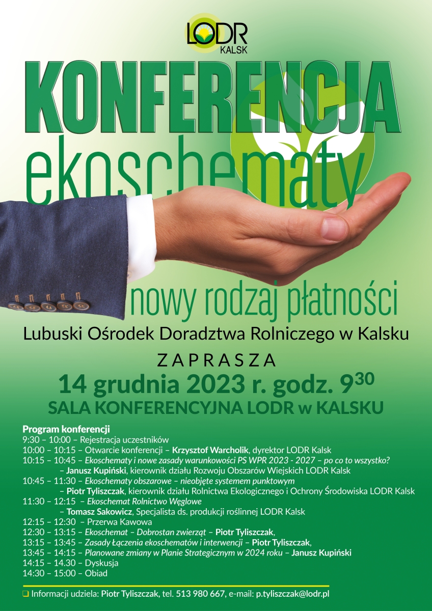 Konferencja "Ekoschematy - nowy rodzaj płatności"