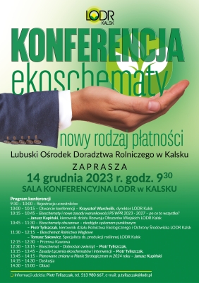 Konferencja "Ekoschematy - nowy rodzaj płatności"