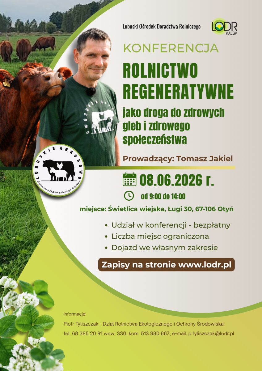 Konferencja - Rolnictwo regeneratywne jako droga do zdrowych gleb i zdrowego społeczeństwa