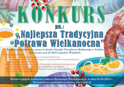 Konkurs dla Kół Gospodyń Wiejskich pt.: "NAJLEPSZA TRADYCYJNA POTRAWA WIELKANOCNA"