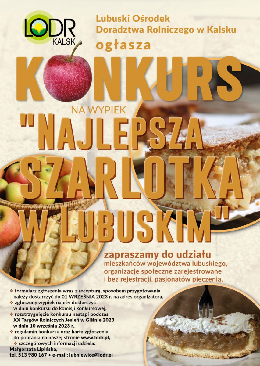 Konkurs na wypiek "Najlepsza Szarlotka w Lubuskim" 