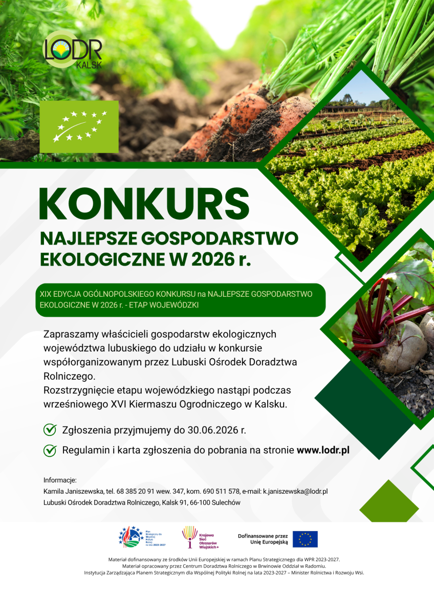 Konkurs na Najlepsze Gospodarstwo Ekologiczne w 2026 roku.