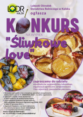 Lubuski Ośrodek Doradztwa Rolniczego ogłasza konkurs wypieków wiejskich pn.: Śliwkowe Love