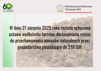  Nowe zasady w zakresie przechowywania nawozów naturalnych - informacja MRIRW