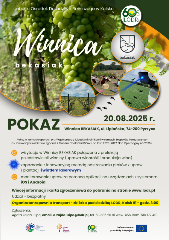 POKAZ innowacyjnych metod monitorownia winorośli  - Winnica Bekasiak