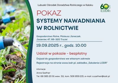 POKAZ - SYSTEMY NAWADNIANIA W ROLNICTWIE