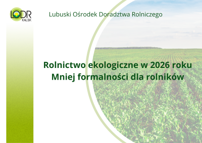 Rolnictwo ekologiczne w 2026 roku.