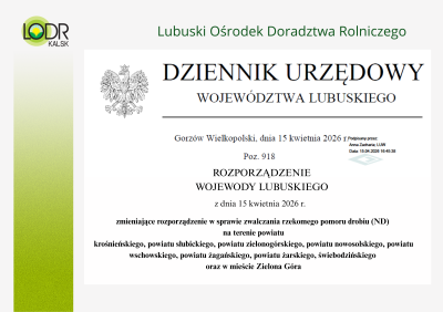 Rozporządzenie  w sprawie  rzekomego pomoru drobiu 