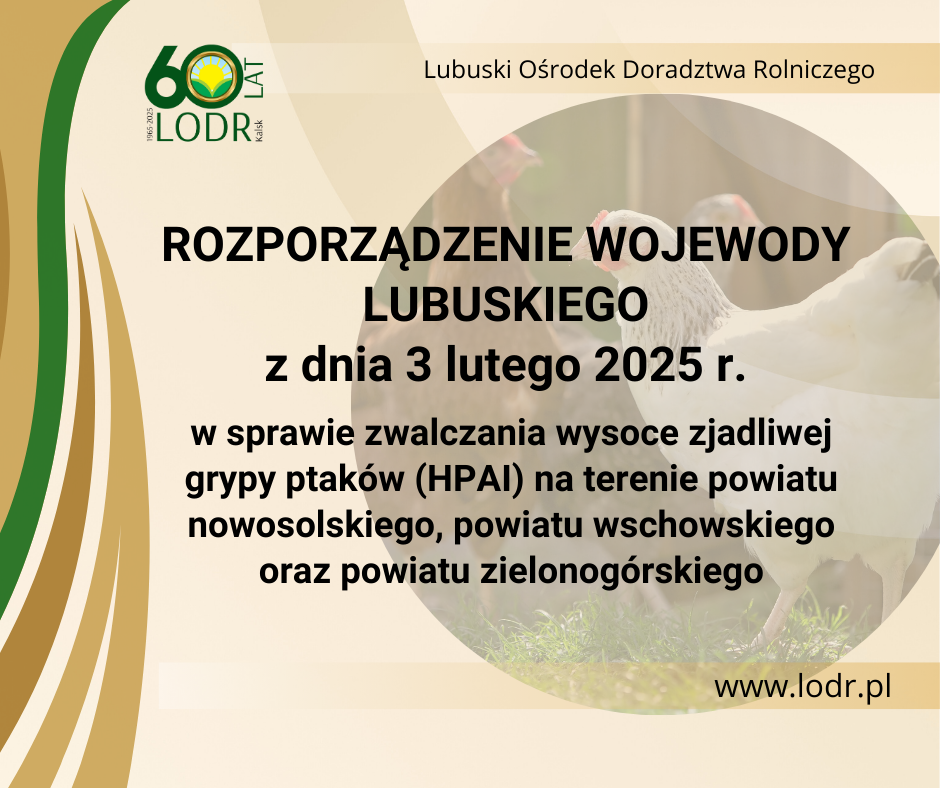 ROZPORZĄDZENIE WOJEWODY LUBUSKIEGO z dnia 3 lutego 2025 r.