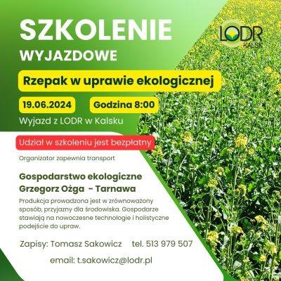 Rzepak w uprawie ekologicznej Szkolenie