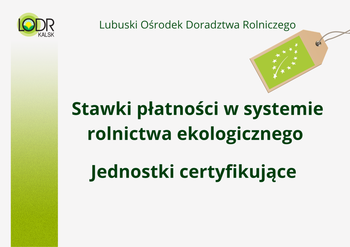 Stawki płatności do rolnictwa ekologicznego