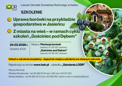Szkolenia: Uprawa borówki, z miasta na wieś