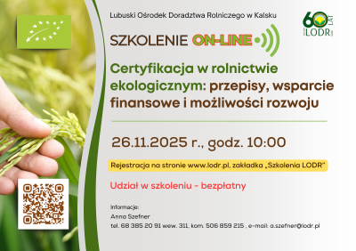 SZKOLENIE - Certyfikacja w rolnictwie ekologicznym