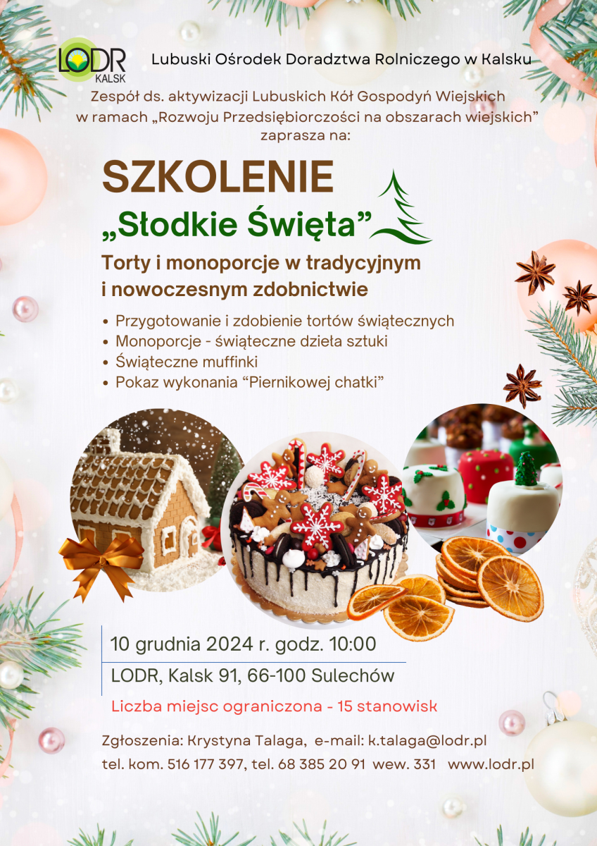 Szkolenie dla KGW ,,Słodkie święta"