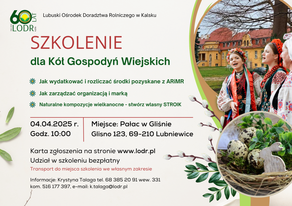 SZKOLENIE dla Kół Gospodyń Wiejskich