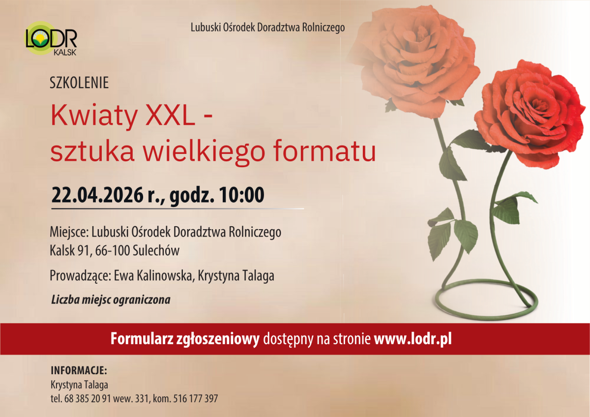 Szkolenie - Kwiaty XXL, sztuka wielkiego formatu