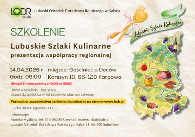 Szkolenie - Lubuskie Szlaki Kulinarne