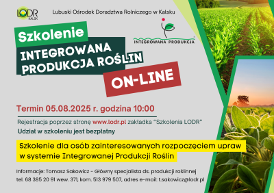 Szkolenie ON-LINE Integrowana produkcja roślin
