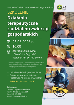 Szkolenie - „Działania terapeutyczne z udziałem zwierząt gospodarskich”