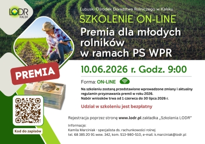 Szkolenie - Premia dla młodych rolników 2026