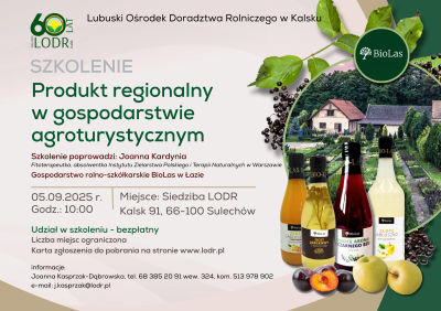 Szkolenie - Produkt regionalny w gospodarstwie agroturystycznym
