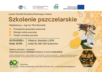 Szkolenie pszczelarskie - Zapisy zamknięte
