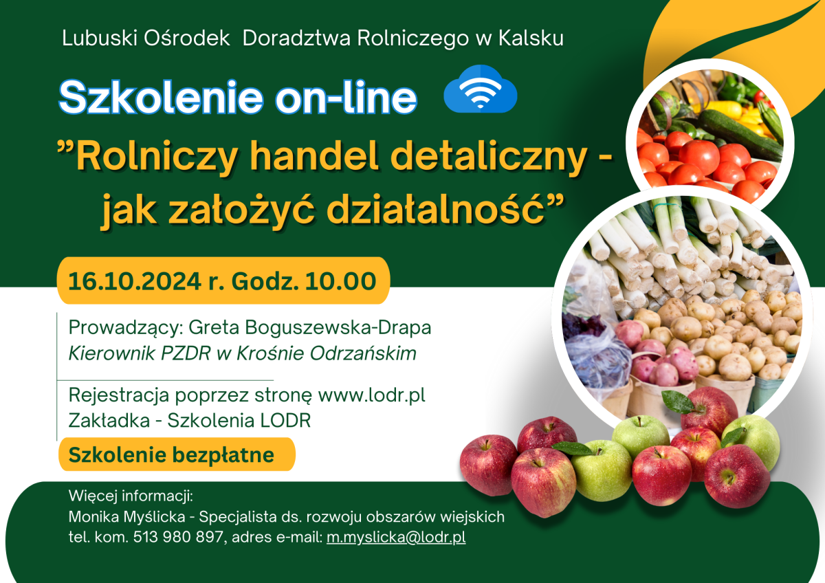 Szkolenie - Rolniczy handel detaliczny - jak założyć działalność