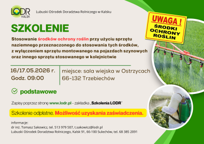 Szkolenie - Stosowanie środków ochrony roślin