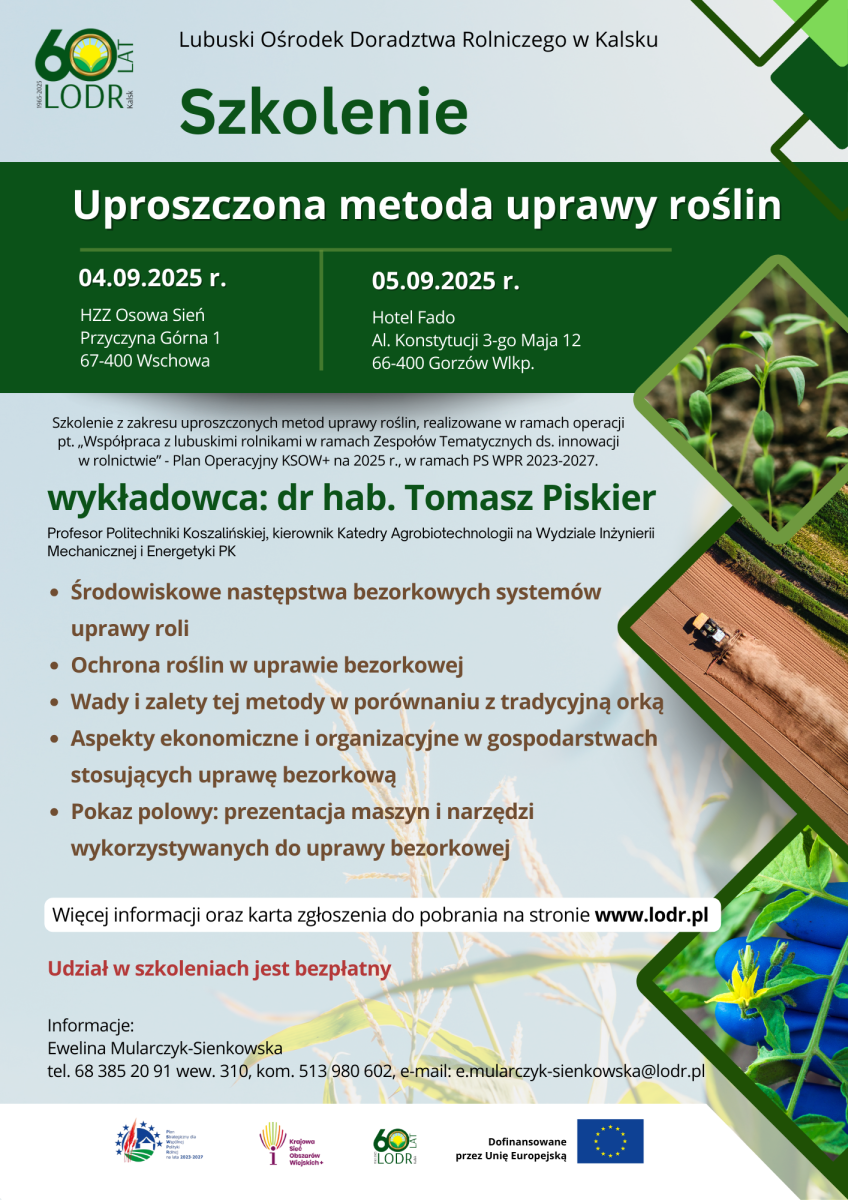 Szkolenie: UPROSZCZONE METODY UPRAWY ROŚLIN