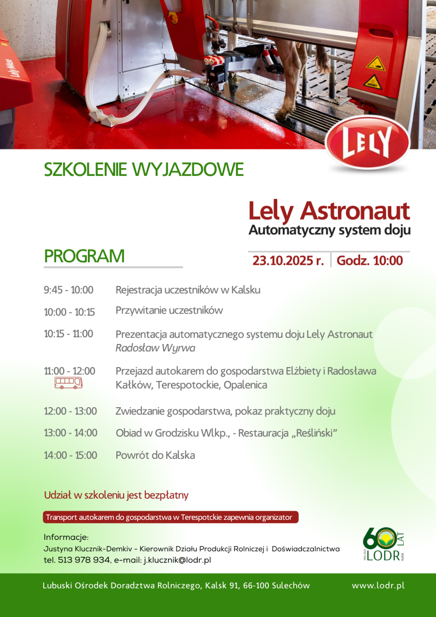 Szkolenie wyjazdowe - Automatyczny system doju