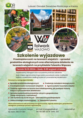 Szkolenie Wyjazdowe - Przedsiębiorczość na terenach wiejskich