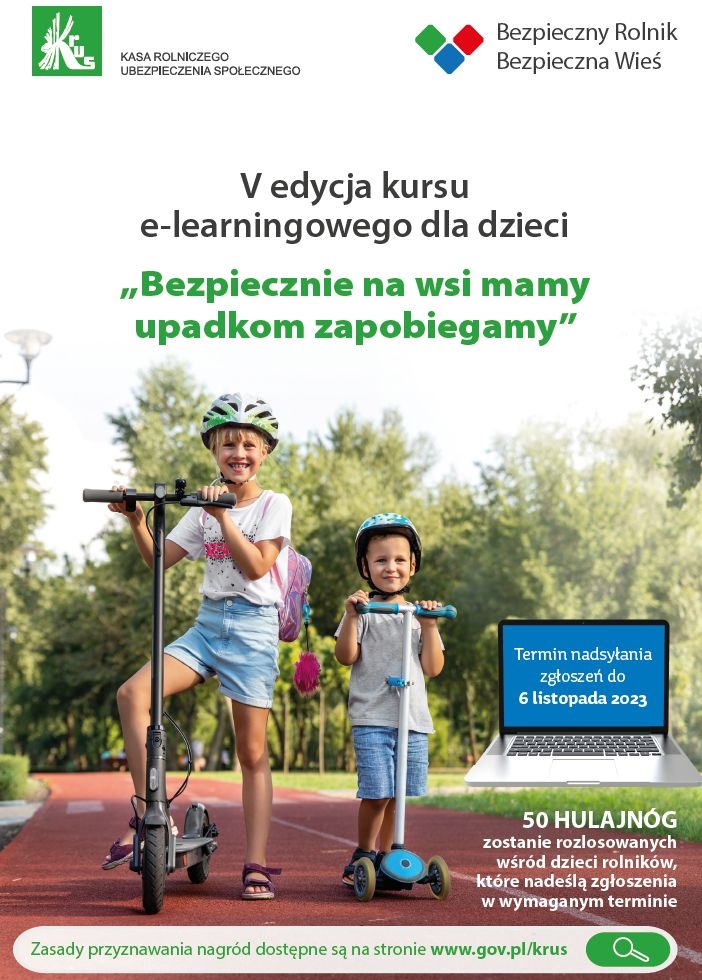 V edycja konkursu e-learningowego dla dzieci "Bezpiecznie na wsi mamy upadkom zapobiegamy"