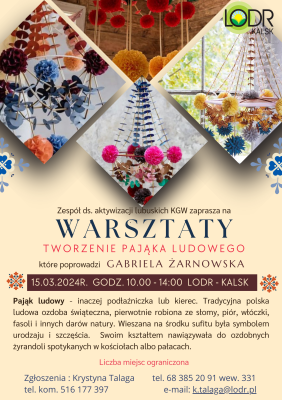 Warsztaty z wytwarzania pająków ludowych