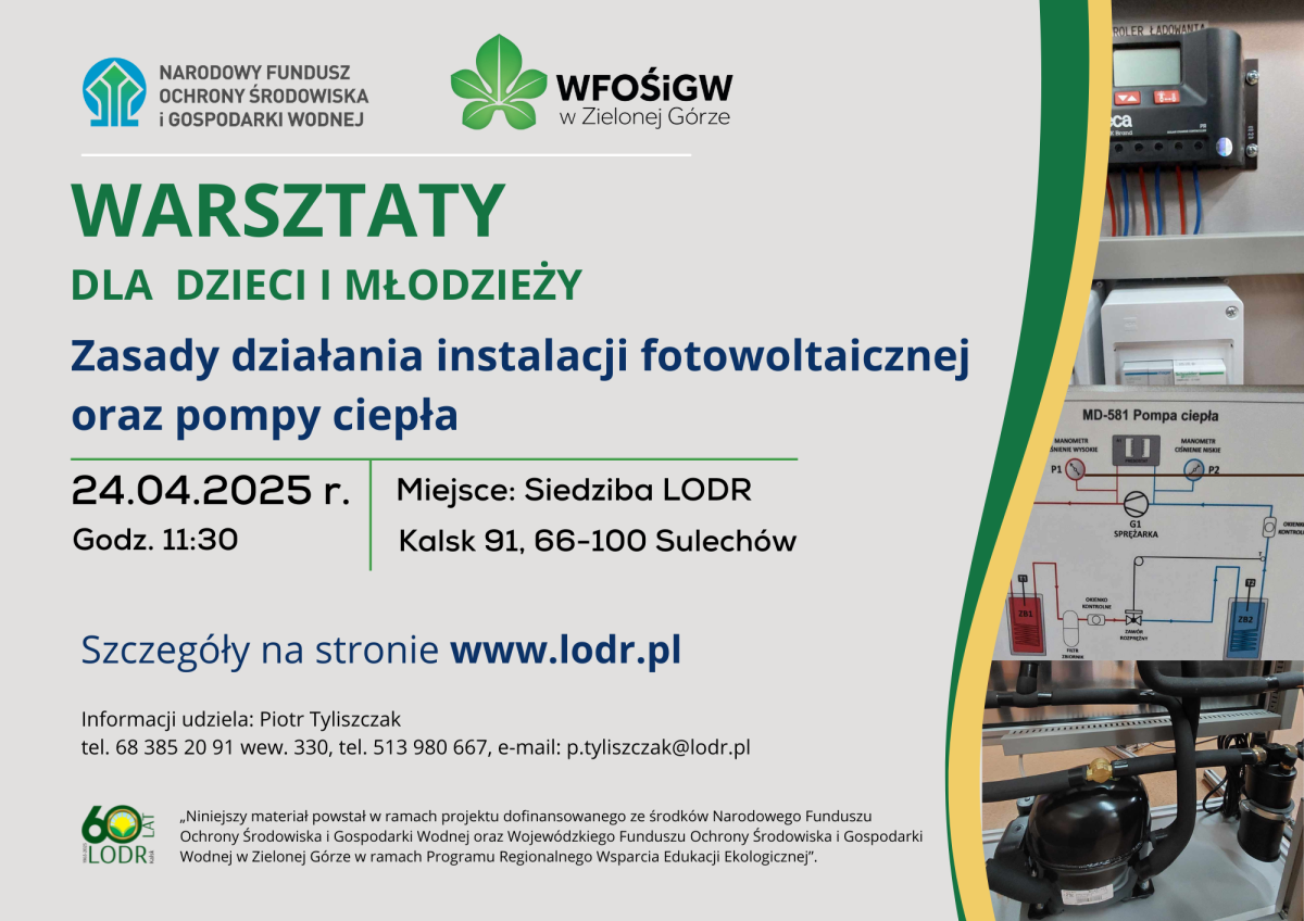 WARSZTATY - Zasady działania instalacji fotowoltaicznej  oraz pompy ciepła
