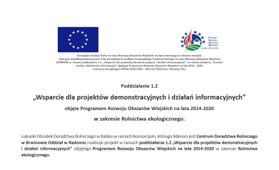 Wsparcie dla projektów demonstracyjnych i działań informacyjnych