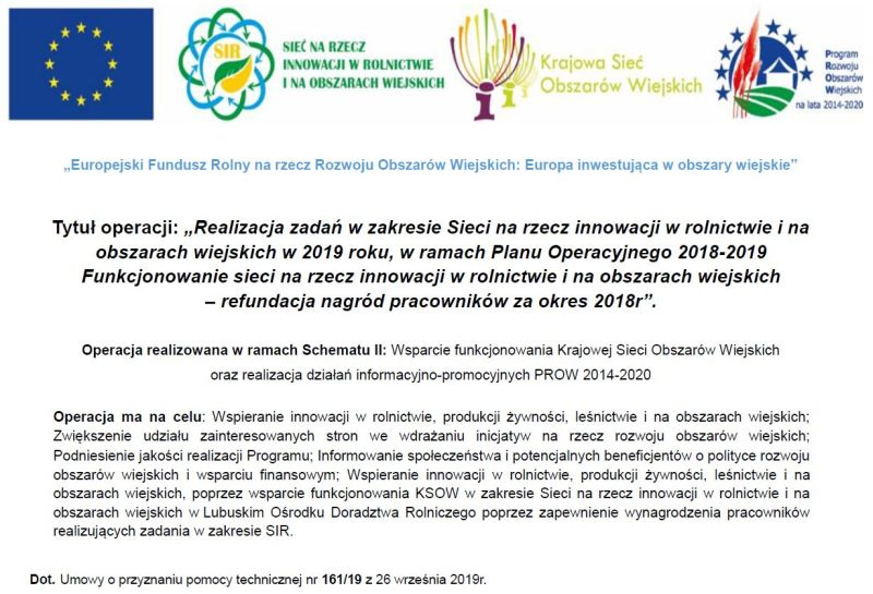 Ogłoszenia o realizowanych operacjach ARiMR - 161.19